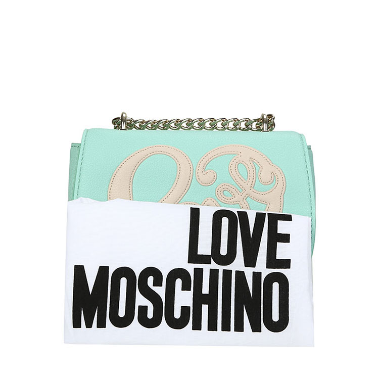 LOVE MOSCHINO/莫斯奇诺 女士半链条聚氨酯纤维斜挎包 JC4251PP01 薄荷绿