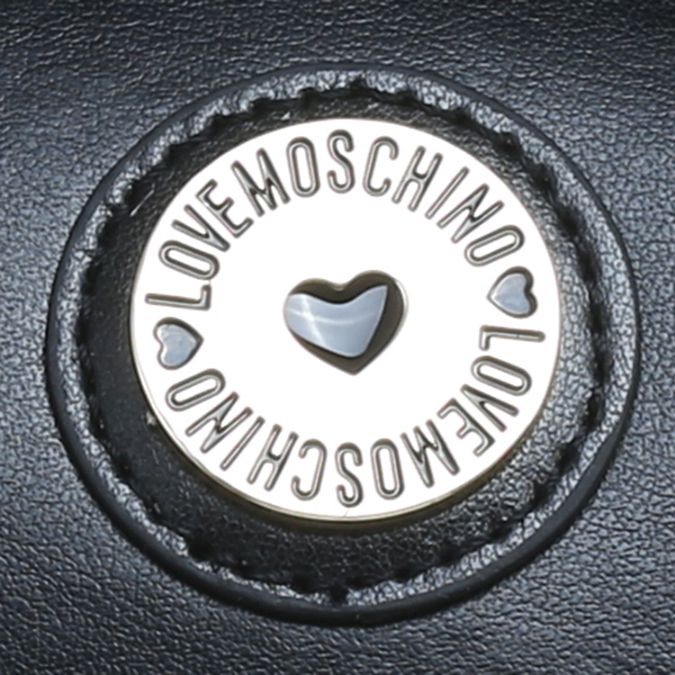 LOVE MOSCHINO/莫斯奇诺 女士拼色PVC半链条单肩包 JC4242PP01 黑色/白色