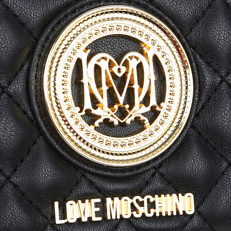 LOVE MOSCHINO/莫斯奇诺 女士长款聚氨酯纤维拉链钱夹 JC5555PP01 黑色