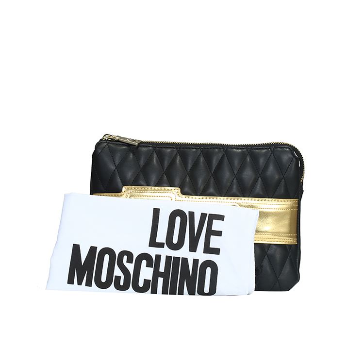 LOVE MOSCHINO/莫斯奇诺 女士聚氨酯纤维链条斜挎包 JC4273PP01 黑色