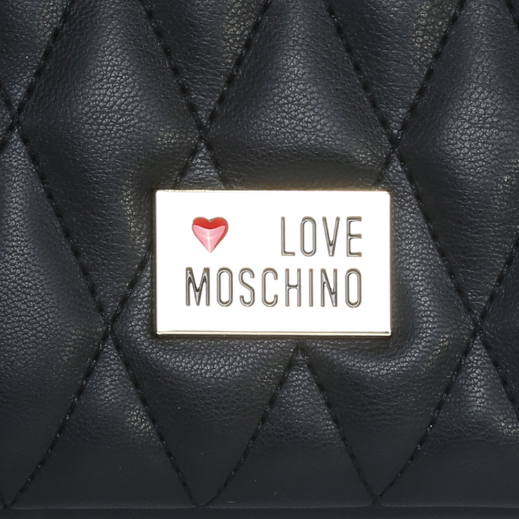 LOVE MOSCHINO/莫斯奇诺 女士聚氨酯纤维链条斜挎包 JC4273PP01 黑色
