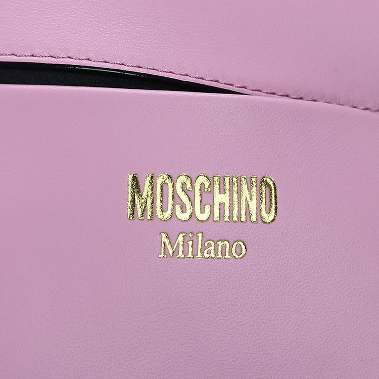 MOSCHINO/莫斯奇诺 女士小号羊皮链条单肩包 7493 粉色