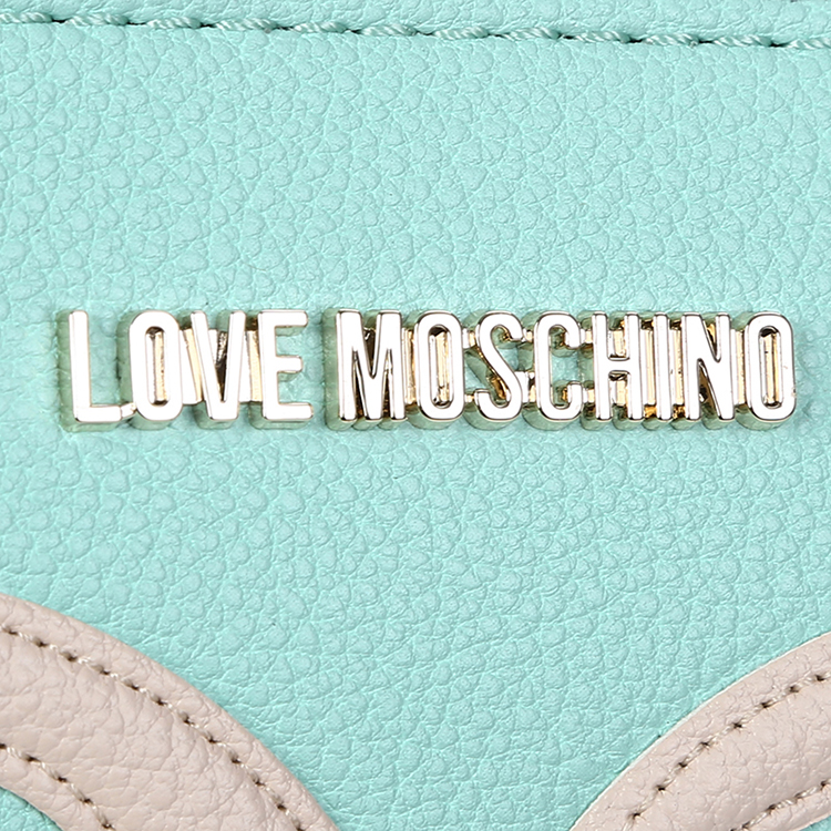【707可用券】LOVE MOSCHINO/莫斯奇诺 女士心形图案半链条聚氨酯纤维单肩包 JC4255PP01 薄荷绿
