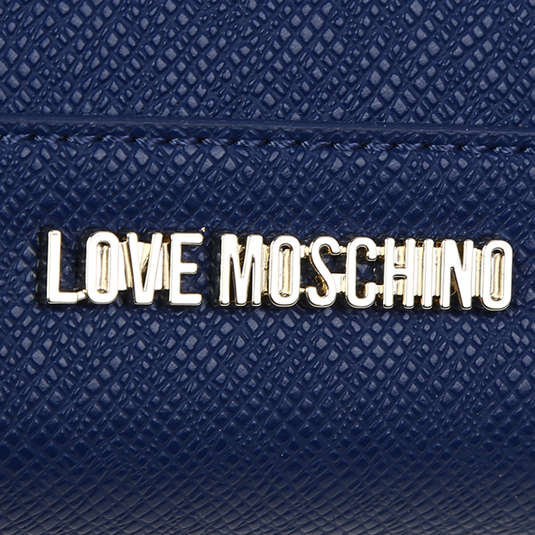 LOVE MOSCHINO/莫斯奇诺 女士长款PVC铆钉拉链钱夹 JC5565PP01 宝蓝