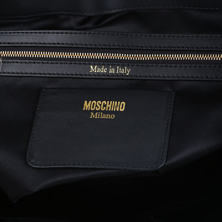 MOSCHINO/莫斯奇诺 女士小牛皮单肩购物袋 7413 黑色