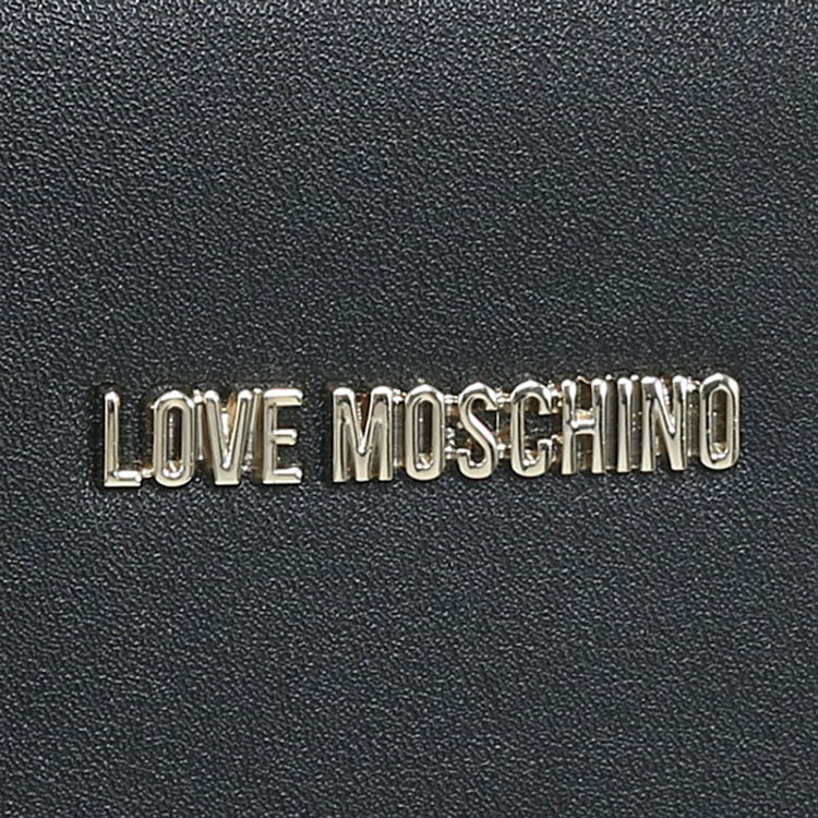 LOVE MOSCHINO/莫斯奇诺 女士大号抽带聚氨酯纤维手拎包 JC4284PP01 黑色