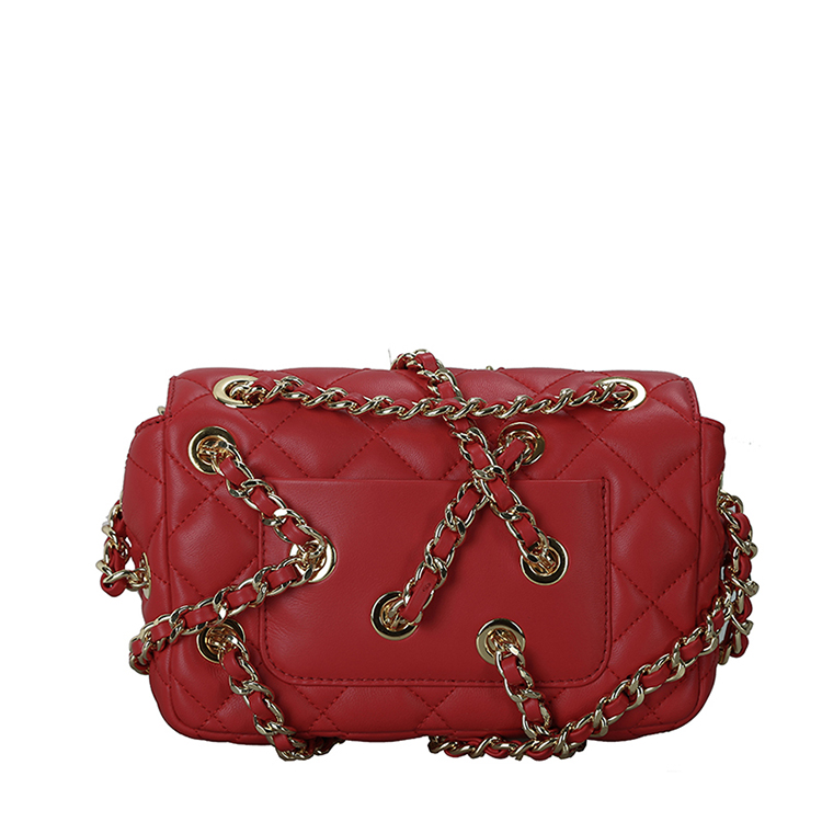 MOSCHINO/莫斯奇诺 女士羊皮链条单肩包 7419 红色