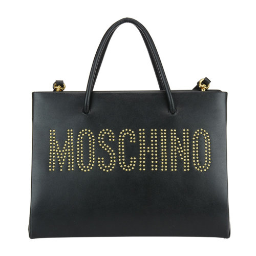 【包税】MOSCHINO/莫斯奇诺 女士 牛皮 铆钉logo 手提包 BR