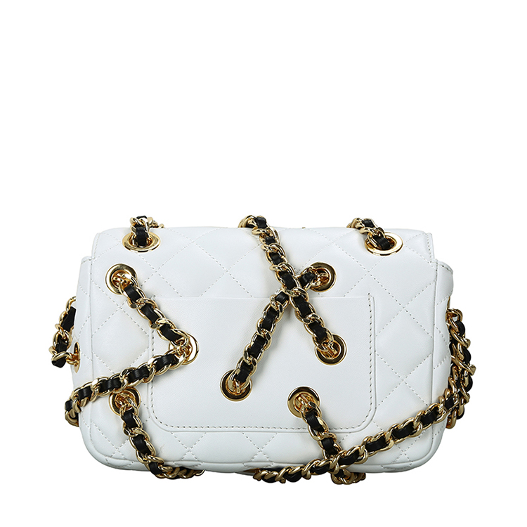MOSCHINO/莫斯奇诺 女士羊皮链条单肩包 7419 白色