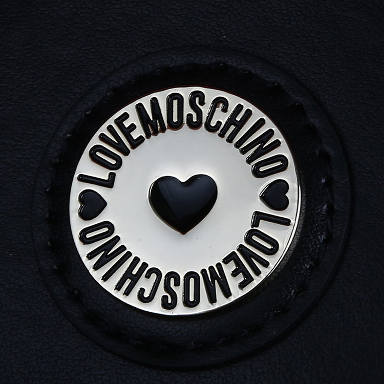 LOVE MOSCHINO/莫斯奇诺 女士PVC铆钉手拎包 JC4239PP01 黑色