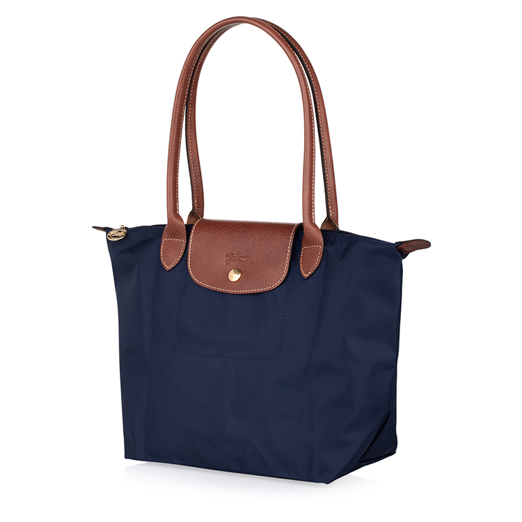 Longchamp/珑骧 海军蓝尼龙折叠 女士中号长柄饺子包 2605 手拎包 单肩包