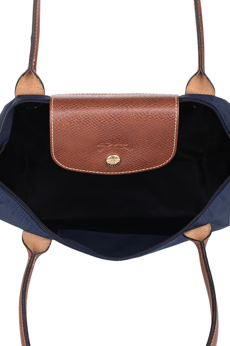 Longchamp/珑骧 海军蓝尼龙折叠 女士中号长柄饺子包 2605 手拎包 单肩包