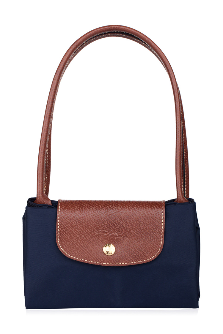 Longchamp/珑骧 海军蓝尼龙折叠 女士中号长柄饺子包 2605 手拎包 单肩包