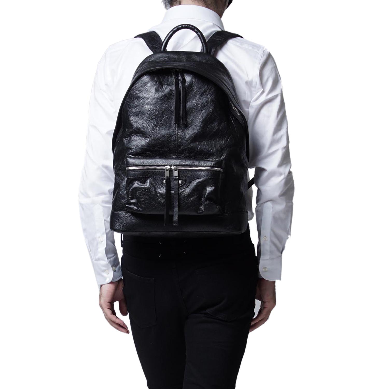 【包邮包税】Balenciaga/巴黎世家 男士羊皮黑色双肩包Backpacks 435315 DFHJ4 1000