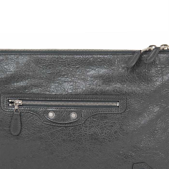 【包邮包税】Balenciaga/巴黎世家 女士深灰色羊皮手拿包 370994 D940N 1110
