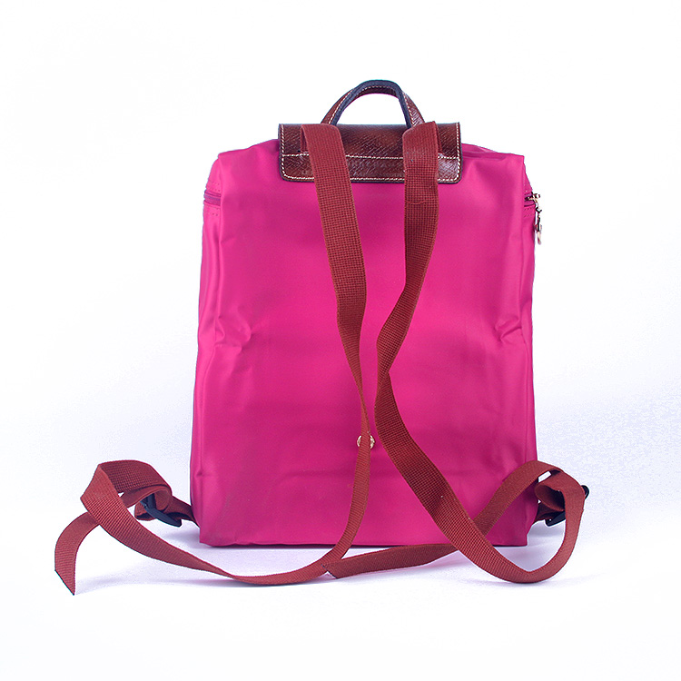 Longchamp/珑骧 女士尼龙折叠 双肩背 1699 玫红色