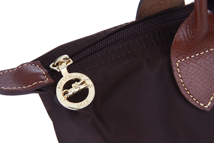 Longchamp/珑骧 女士尼龙折叠 手拎包 中号 2605 巧克力