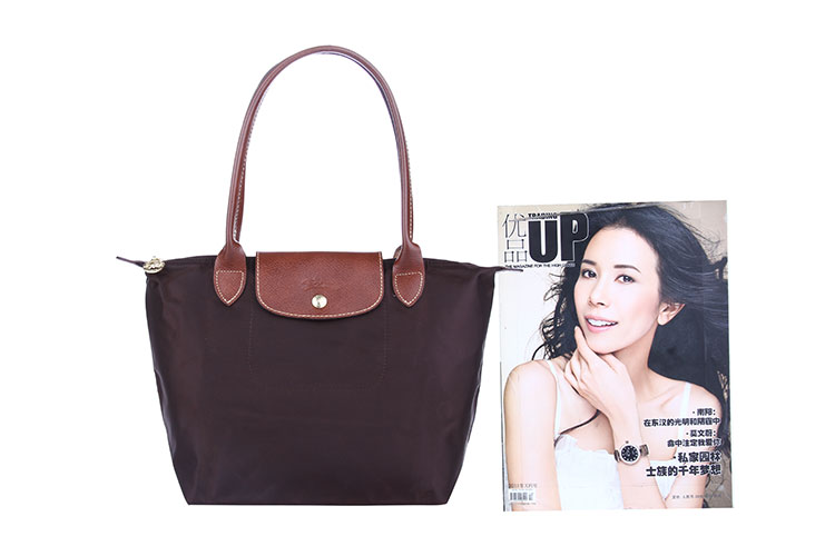 Longchamp/珑骧 女士尼龙折叠 手拎包 中号 2605 巧克力
