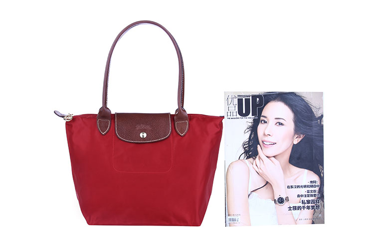 LONGCHANMP 珑骧 女士尼龙折叠 手拎包 中号 2605 老红