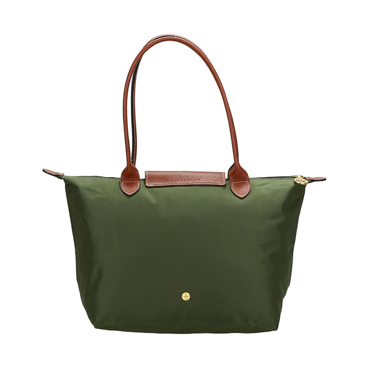 Longchamp/珑骧 女士长柄尼龙/皮革单肩包 2605 卡其绿