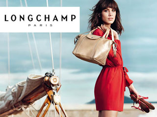 Longchamp/珑骧 女士尼龙折叠 单肩包 手拎包 大号 1899 巧克力色