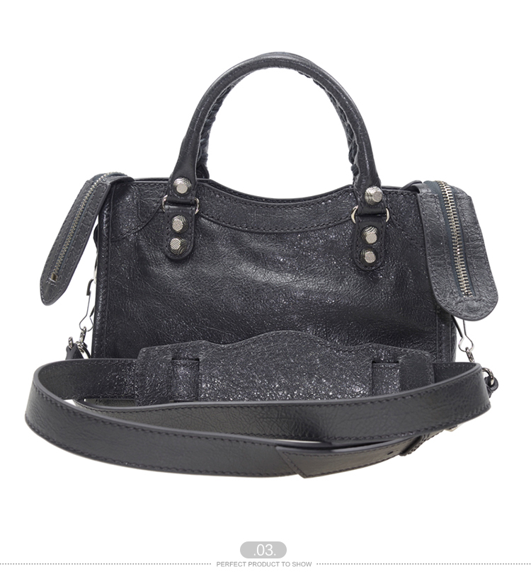 Balenciaga/巴黎世家 女士灰色羊皮机车手提包 #309544 D94JN 1160