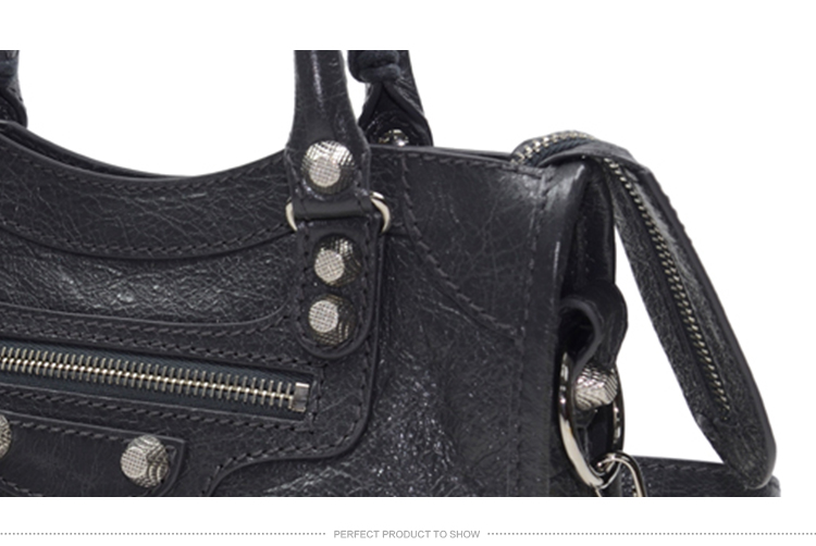 Balenciaga/巴黎世家 女士灰色羊皮机车手提包 #309544 D94JN 1160