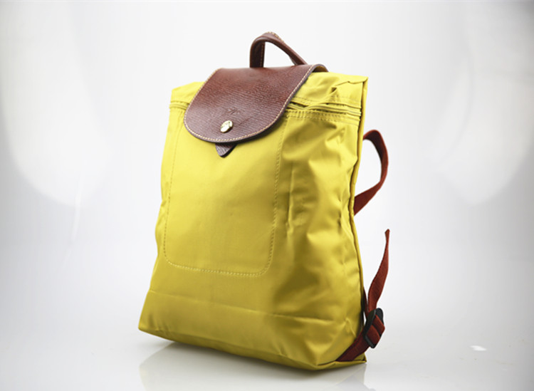 Longchamp/珑骧 女士尼龙折叠 双肩包 1699 芥茉黄