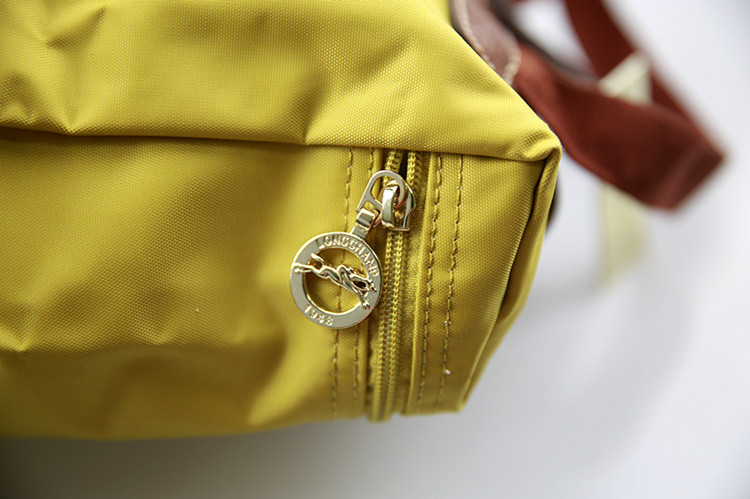 Longchamp/珑骧 女士尼龙折叠 双肩包 1699 芥茉黄
