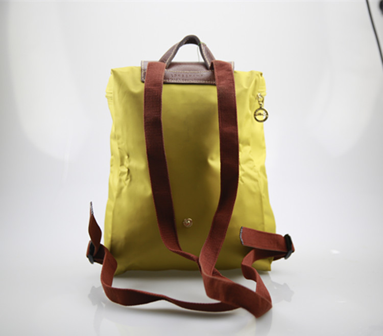 Longchamp/珑骧 女士尼龙折叠 双肩包 1699 芥茉黄