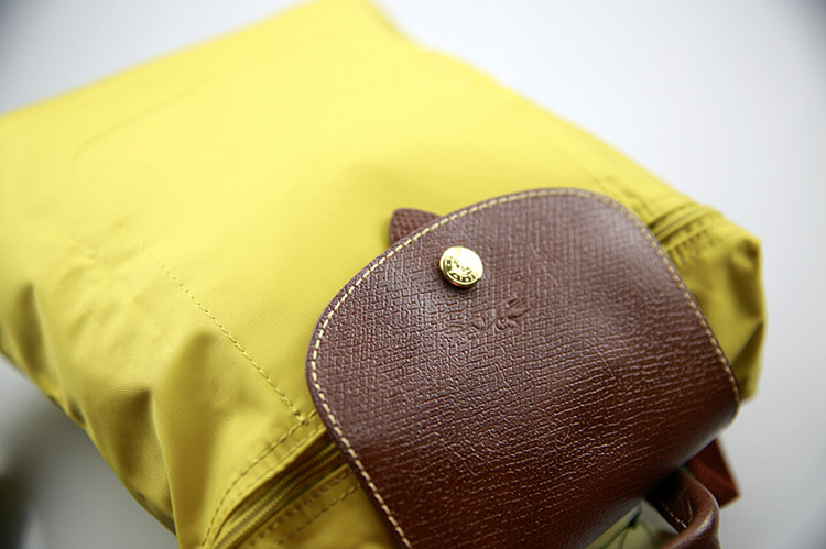 Longchamp/珑骧 女士尼龙折叠 双肩包 1699 芥茉黄