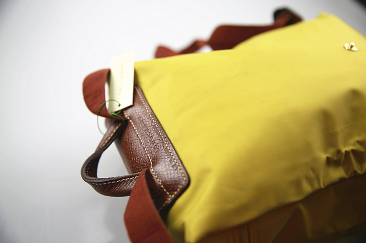 Longchamp/珑骧 女士尼龙折叠 双肩包 1699 芥茉黄