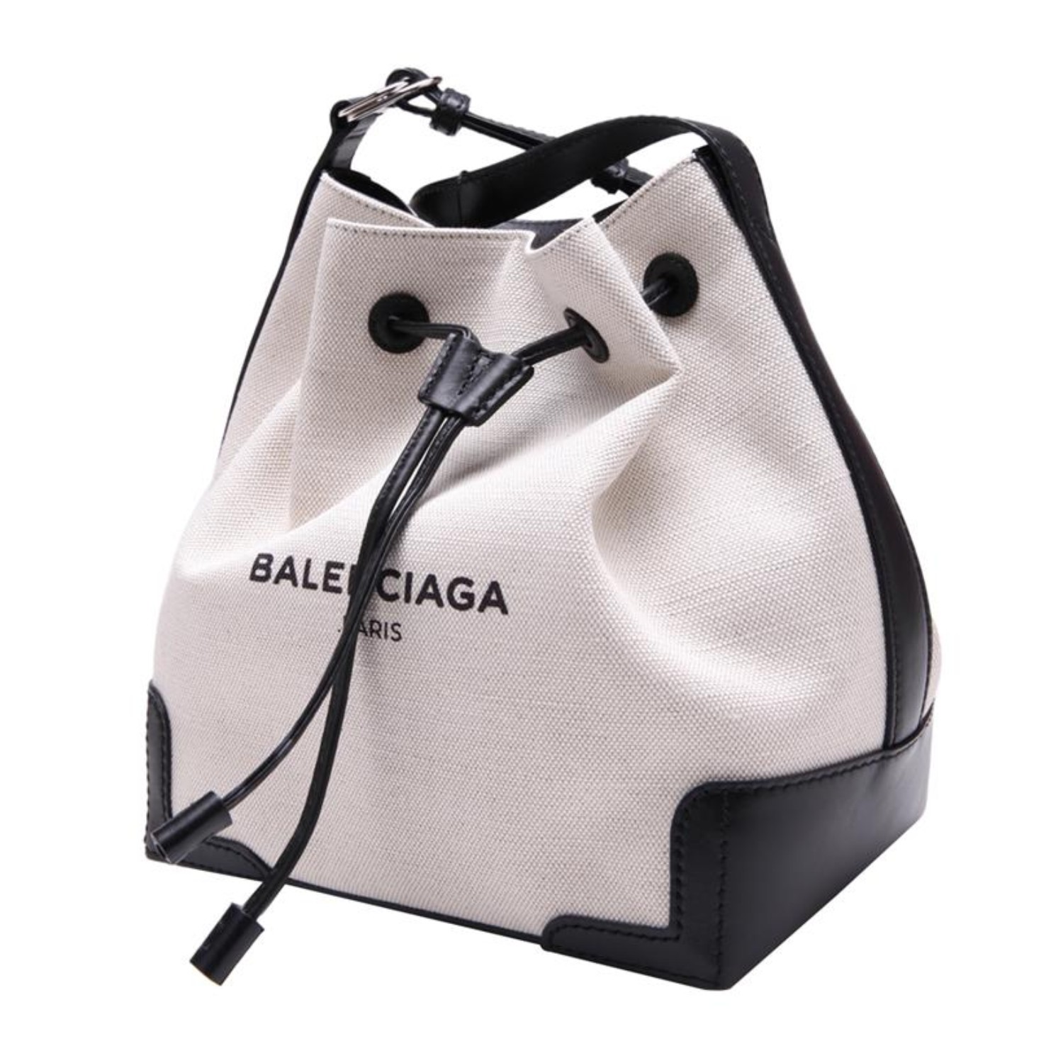 【包邮包税】Balenciaga/巴黎世家 女士米白色帆布配皮单肩斜挎水桶包Backpacks 409000 AQ37N 1080