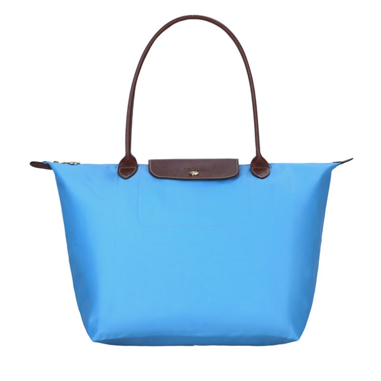 Longchamp/珑骧 女士尼龙/皮革长柄折叠包 1899 蓝莓色