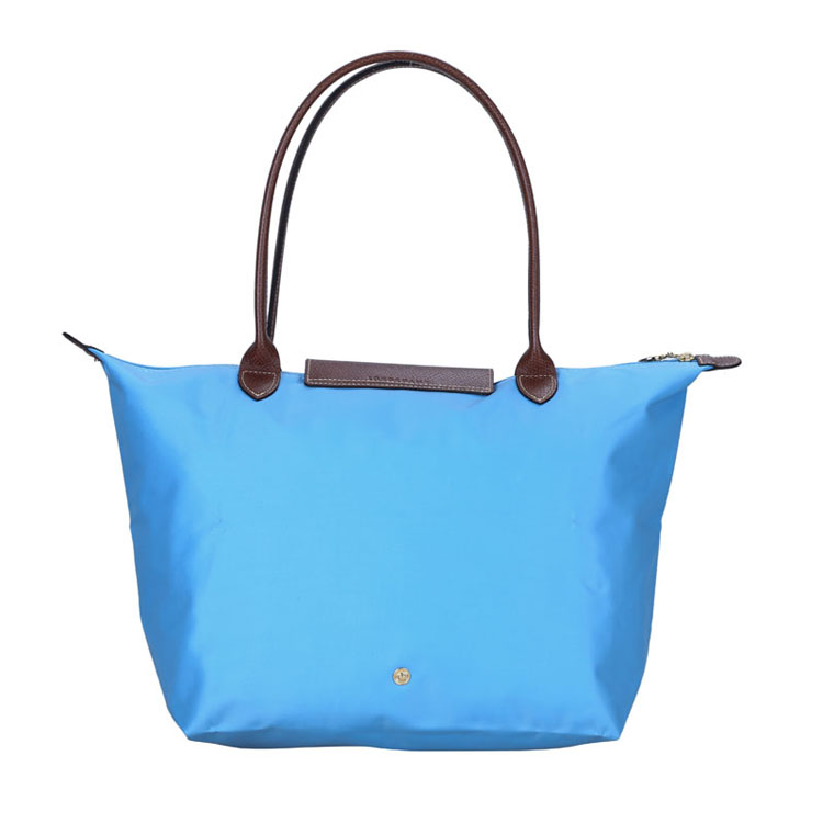 Longchamp/珑骧 女士尼龙/皮革长柄折叠包 1899 蓝莓色