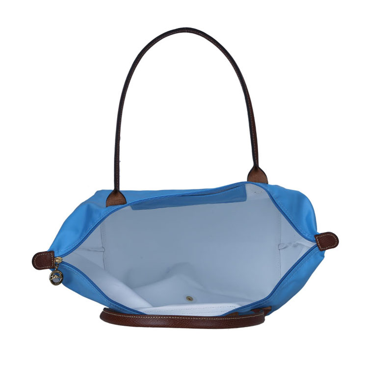 Longchamp/珑骧 女士尼龙/皮革长柄折叠包 1899 蓝莓色