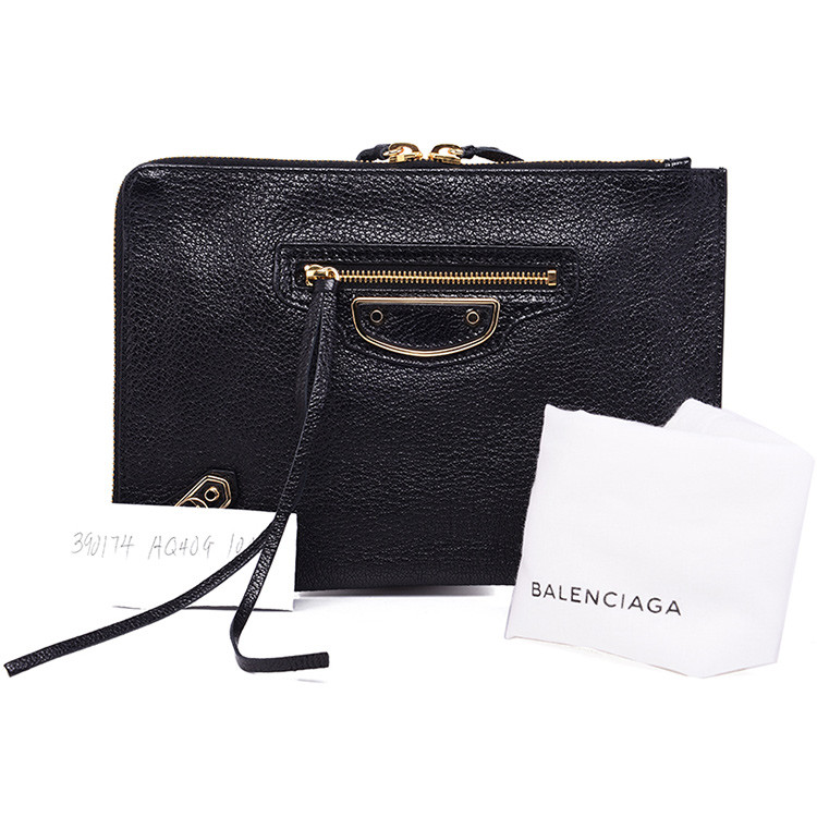Balenciaga/巴黎世家中性款式机车包羊皮手拿包390174 AQ40G 1000