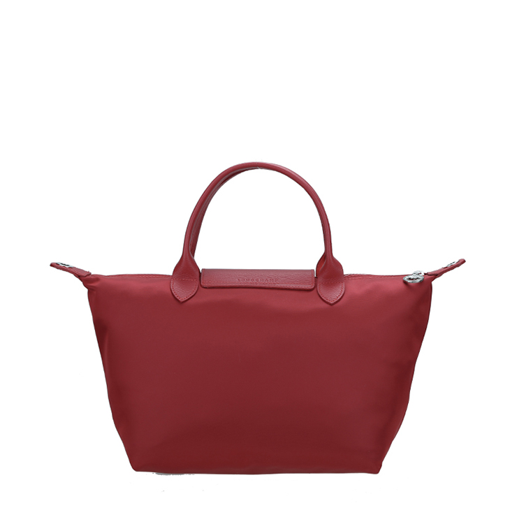 Longchamp/珑骧 女士短柄厚款尼龙/皮革手拎包 1512 红宝石