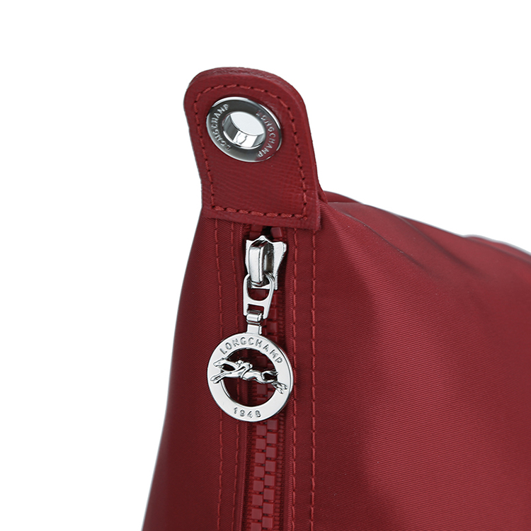 Longchamp/珑骧 女士短柄厚款尼龙/皮革手拎包 1512 红宝石