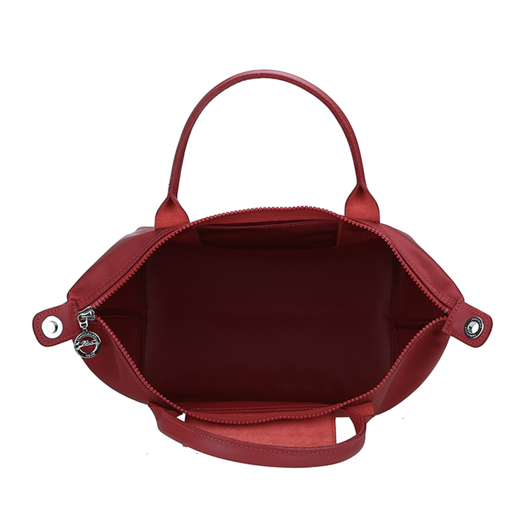 Longchamp/珑骧 女士短柄厚款尼龙/皮革手拎包 1512 红宝石