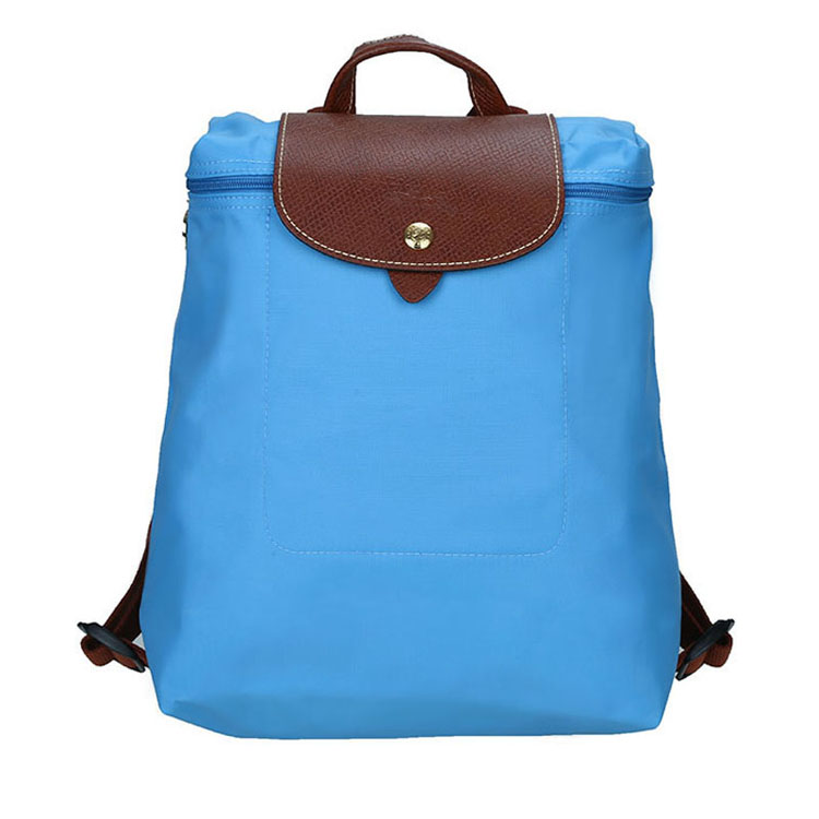 Longchamp/珑骧 女士尼龙折叠双肩包 1699 蓝莓色