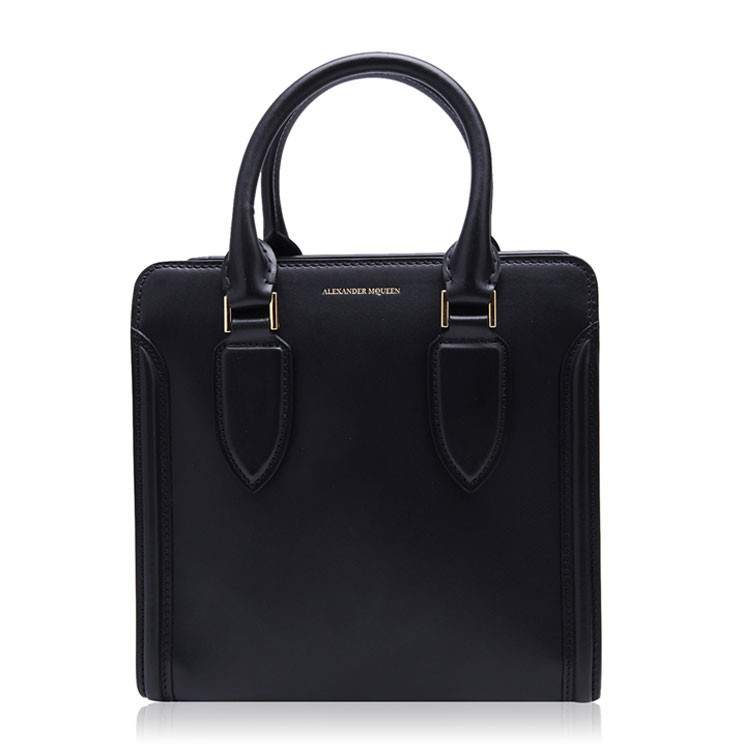 Alexander McQueen/亚历山大麦昆牛皮材质纯色女士手提单肩两用包,440919DNL0G 1000 WOMEN BAG