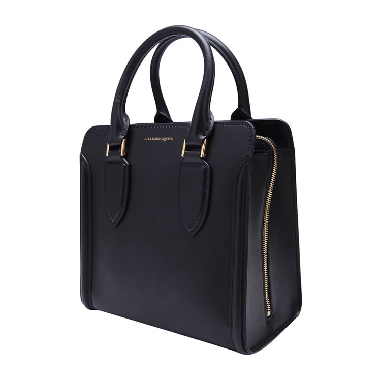 Alexander McQueen/亚历山大麦昆牛皮材质纯色女士手提单肩两用包,440919DNL0G 1000 WOMEN BAG