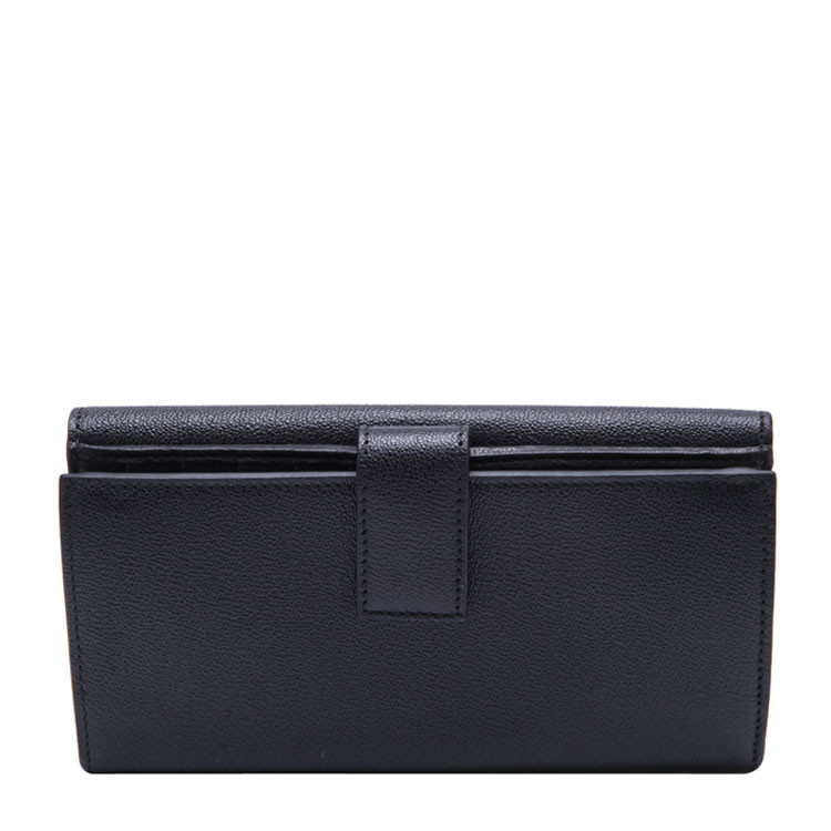 Alexander McQueen/亚历山大麦昆牛皮材质金属字母装饰女士长款钱夹,439195DN10G 1000 WOMEN WALLET