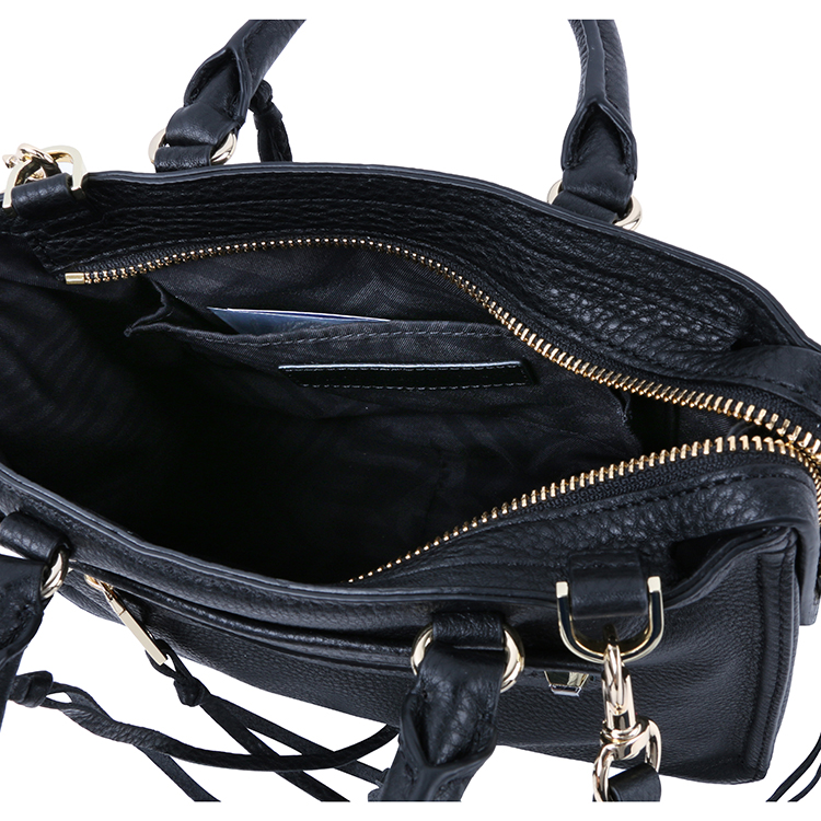 Rebecca Minkoff/瑞贝卡·明可弗 牛皮女士 Micro Regan Satchel 单肩斜跨手提包