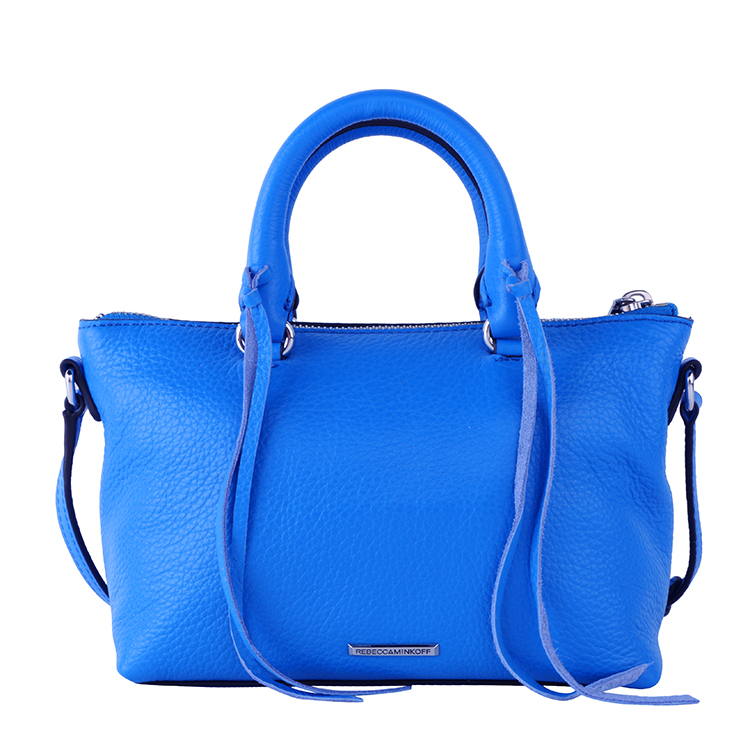 Rebecca Minkoff/瑞贝卡·明可弗 女士Micro Moto Satchel意大利牛皮希腊蓝色单肩斜挎包