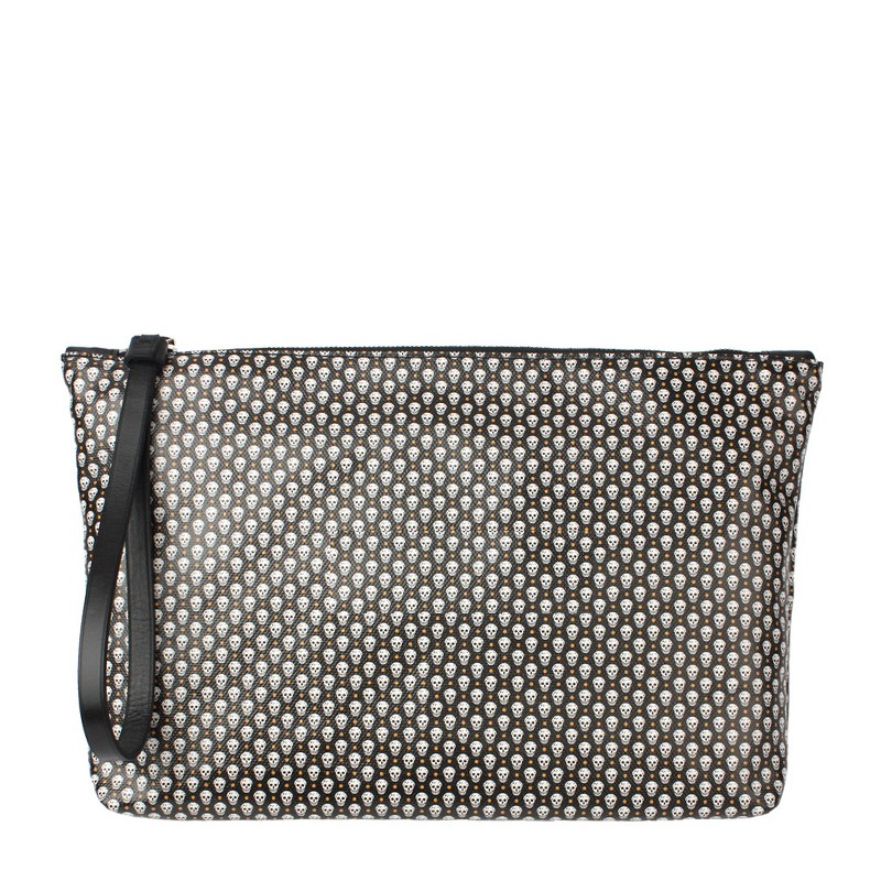 Alexander McQueen/亚历山大麦昆 女士骷髅头拉链手拿包 &343834K0L2N.8495