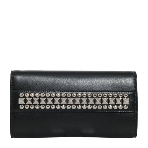 【可用券】【新品】Dsquared2/D二次方 女士 真皮 手拿包 金属圆珠装饰 黑色 EB