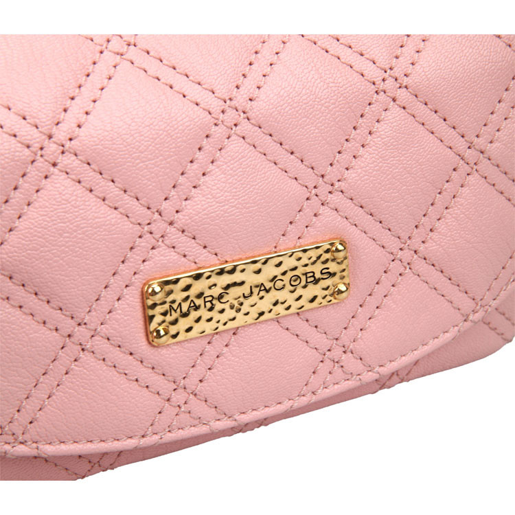 Marc Jacobs/马克雅各布斯牛皮材质经典格纹车线包身女士单肩包