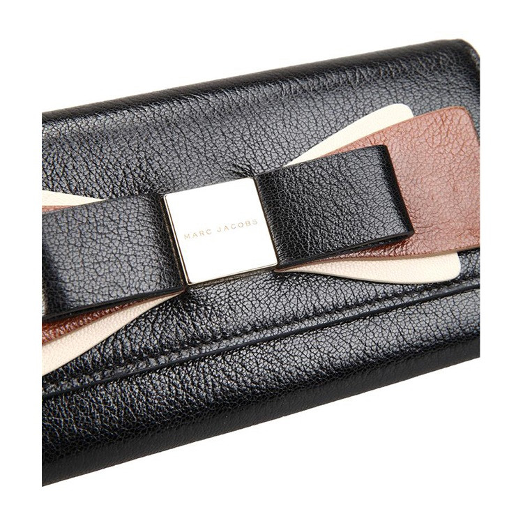 Marc Jacobs/马克雅各布斯牛皮材质时尚蝴蝶结装饰女士长款钱夹